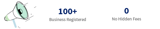 100+ businesses registered and no hidden fees